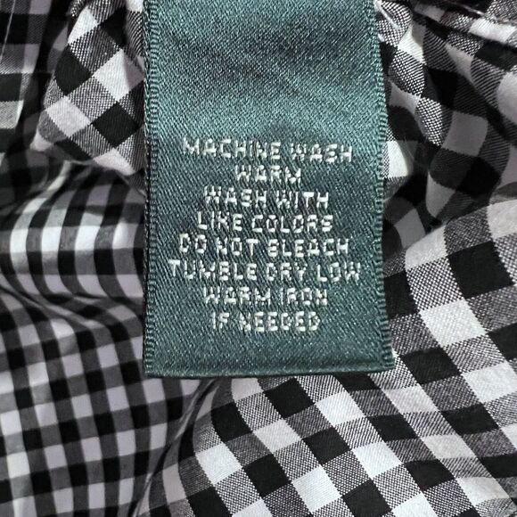 Lauren Ralph‎ Lauren Womens Plus 3X Black White Gingham Button Up Shirt Blouse - Picture 12 of 15